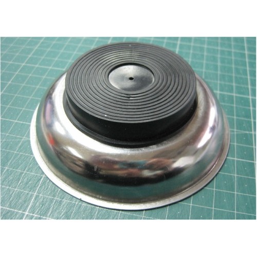 Magnetic Parts Tray with Pivoting Plastic Cowl  6" Round